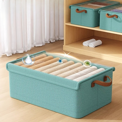 Foldable Storage Boxes with Clear Lids & Handles Large Collapsible Organizer Bins for Clothes, Blankets & Bedding – Bedroom, Wardrobe & Under Bed Storage, 4 or 6 Pack