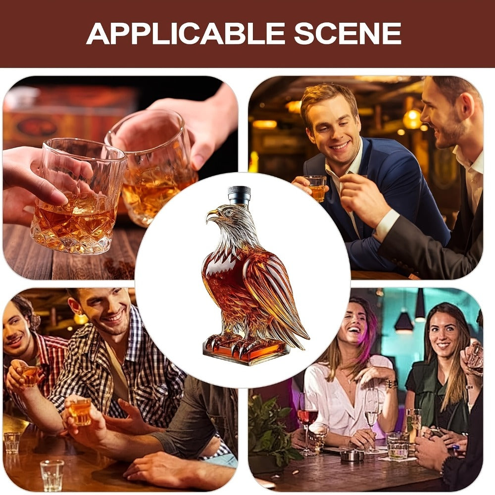 Eagle Shaped Whiskey Decanter with Wings Base – Elegant Animal Model for Home Bar Decor, Dining Table Centerpiece, Wine & Spirits Presentation, Collectible Gift for Special Occasions
