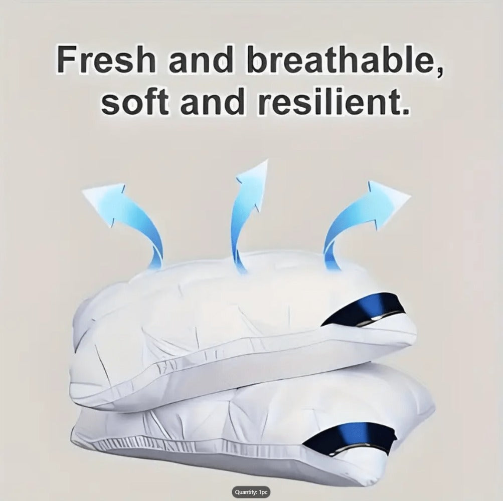 Hotel Quality Pillow Soft Polyester Fiber Deep Sleep Neck Support - No Collapse All Season Machine Washable Satin Cover Zipper Closure White Grey 1pk 4pk Bed Pillow for Home Hotel Bedroom