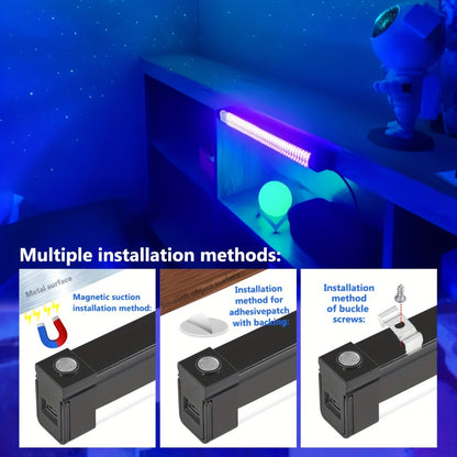 UV Black Light Strip USB LED – 32cm / 12.6ft Portable Magnetic Black Light Tube for Halloween Party, Fluorescent Tapestry, Body Paint, Posters, Christmas & Cabinet Lighting (3-Pack / 4-Pack)