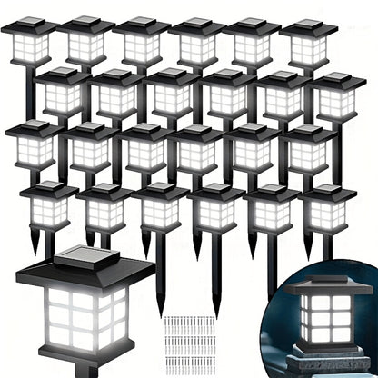 Solar Garden Lights Outdoor Waterproof Landscape Pathway Lights Solar Powered LED Stake Lights for Yard Patio Walkway Holiday Decor Warm White Colorful