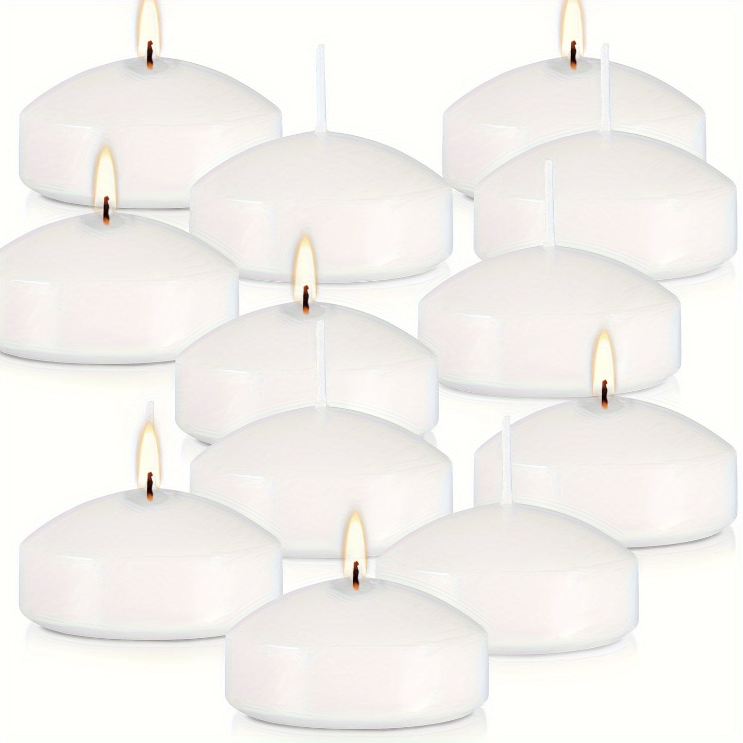 Floating Candles 2 Inch – 50 Pack White Paraffin Wax Candles for Wedding, Birthday, Valentine's Day, Halloween & Christmas Table Centerpiece Decor