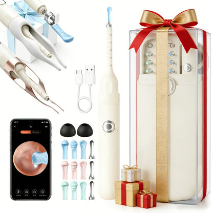 Earwax Removal Tool Set with Light & Camera – Rechargeable Ear Cleaning Kit for iOS & Android, Ear Wax Remover with Otoscope