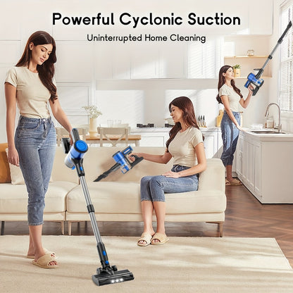 Cordless Stick Vacuum Cleaner 56-68Kpa – Lightweight 8-in-1 Handheld Vacuum with Rechargeable Battery, 45 Min Runtime for Hard Floors, Carpets & Pet Hair