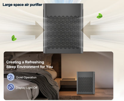 Large Area Air Purifier Covers 1095ft² with Air Quality Display Timer for Bedroom Living Room Indoor Home Office Multiple Colors