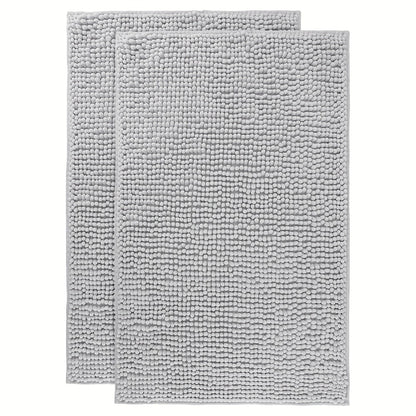 Chenille Bath Rug Extra Thick Soft Absorbent Non-Slip Bathroom Mat Machine Washable, Multiple Sizes & Colors