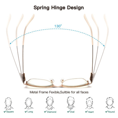 Anti Blue Light Reading Glasses 3 Pack Metal Frame Rectangular Readers – Polycarbonate Lenses, Spring Hinges, Unisex Men Women Mixed Colors, Multiple Magnification Strengths for Reading and Screen Use