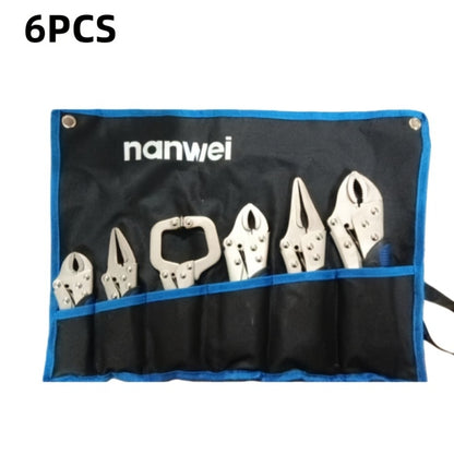 Pliers Set 6-Piece – Needle Nose, Curved & Locking C-Type Pliers, 5–10 Inch Sizes, Versatile Vise Grip Tool Kit for Home Repair, Automotive, Electrical & DIY Projects