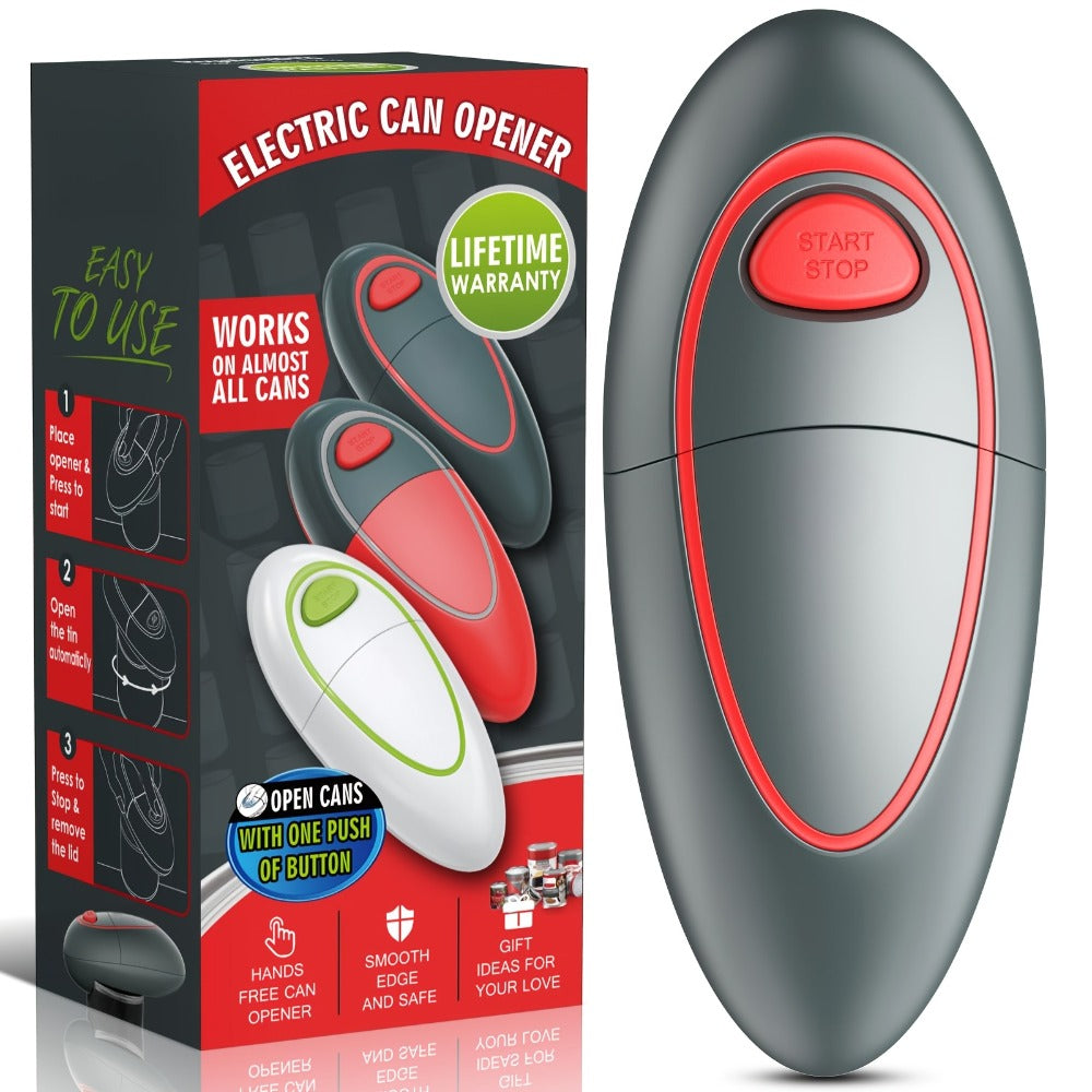 Electric Can Opener One-Touch Automatic – Smooth Edge Battery Operated Handheld Opener for All Can Sizes, Best Kitchen Gadget for Seniors, Arthritis & Weak Hands, Great Gift Idea