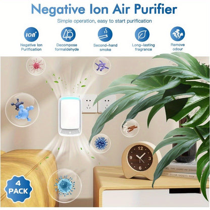 Plug-In Air Purifier Ionic – Filterless & Silent Odor Neutralizer for Home, Pets, Office & Gym, Compact 24/7 Fresh Air, Zero Maintenance, Space-Saving Design, Ideal Gift (2 or 6 Pack)