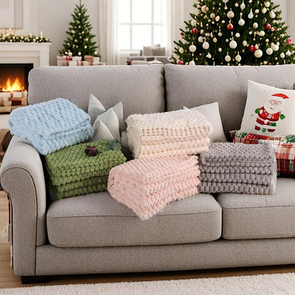 Quilted Flannel Throw Blanket – 180-200gsm Soft Warm All-Season Bed Cover, 17 Patterns, Rhinestone & Checker Designs, 2 Sizes