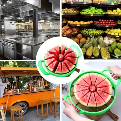 Stainless Steel Watermelon Cutter Slicer - One-Motion Core & Slice Tool, Reusable Fruit Separator for Kitchen