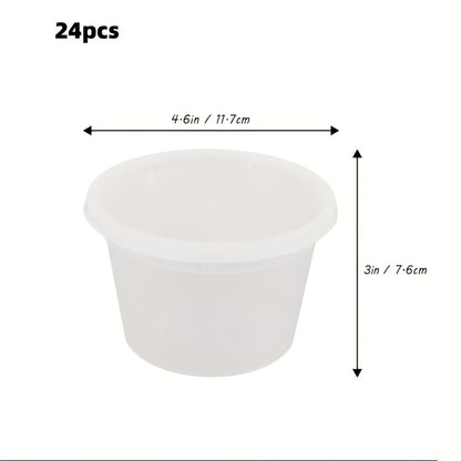 Deli Containers with Lids 48 Pack 16oz - BPA-Free Leakproof Plastic Food Containers Microwave Dishwasher and Freezer Safe, Stackable Meal Prep Containers for Takeout Soup Salad and Food Storage, 24 Containers and 24 Lids