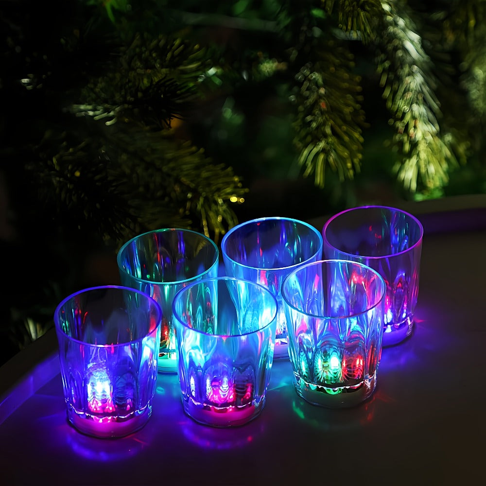 LED Light-Up Party Wine Glasses Set – 12 or 15pcs Glowing Plastic Cups with Colorful LED Lights for Birthday, Bar, Wedding, Holiday & Sports Events