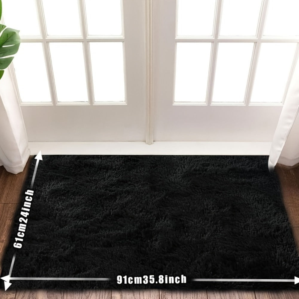 Fluffy Rug Plush Soft Indoor Carpet Non-Slip for Living Room Bedroom Hallway Runner Nursery Kids Play Area — Tie Dye & Solid Colors Multiple Sizes