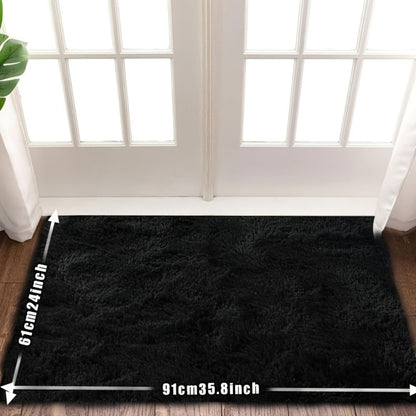 Fluffy Rug Plush Soft Indoor Carpet Non-Slip for Living Room Bedroom Hallway Runner Nursery Kids Play Area — Tie Dye & Solid Colors Multiple Sizes