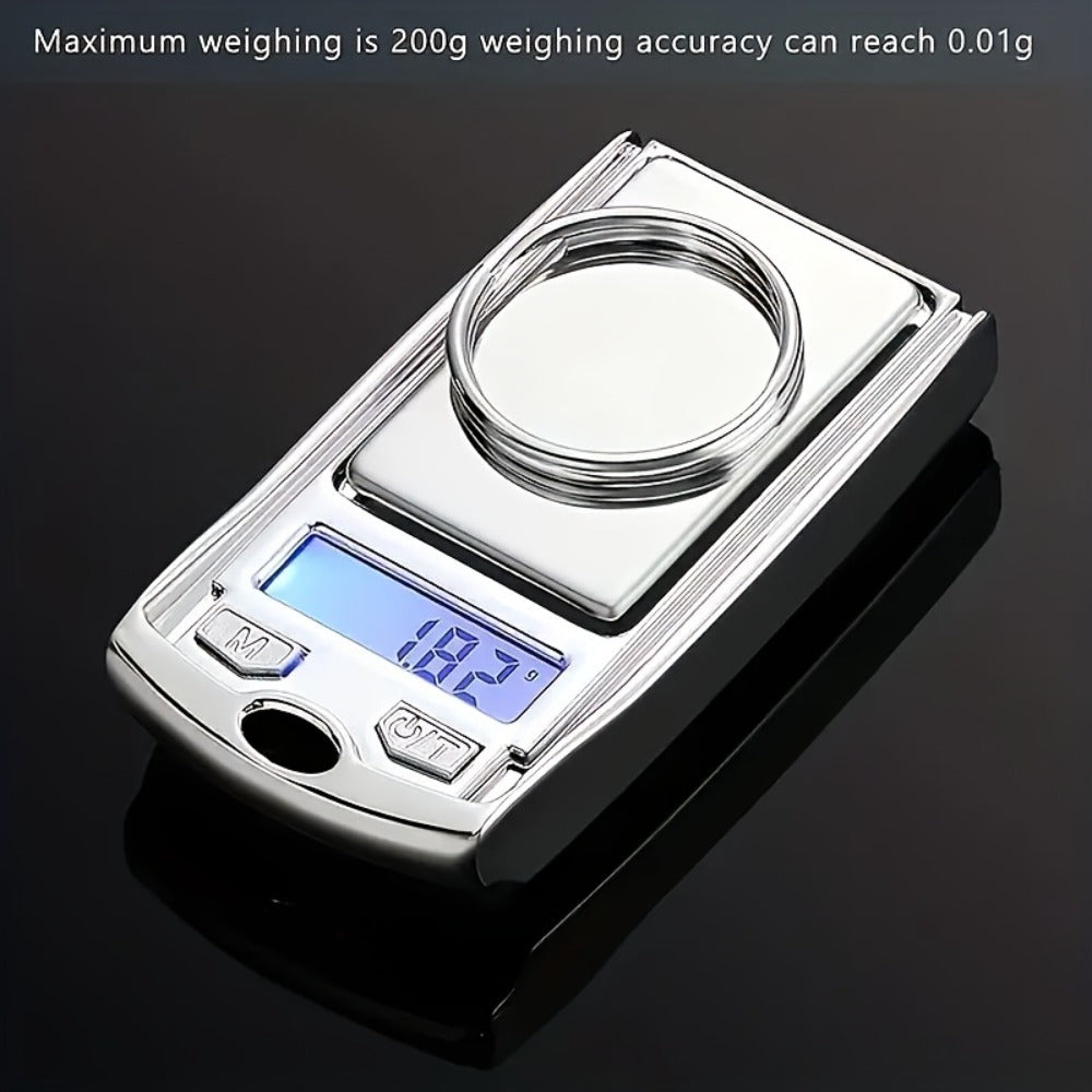 Mini Digital Pocket Scale 0.01g Precision – Portable Keychain Scale with Backlit LCD for Jewelry, Herbs, Food & Kitchen Use – Compact Lightweight Gram Scale