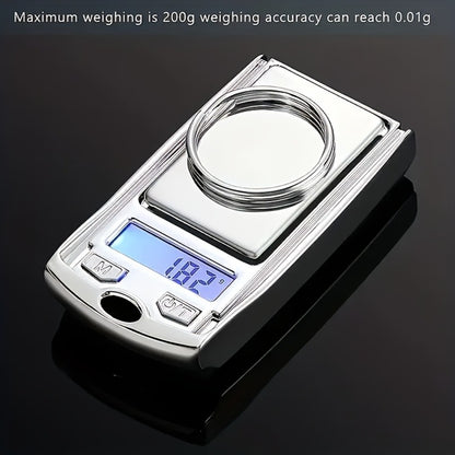 Mini Digital Pocket Scale 0.01g Precision – Portable Keychain Scale with Backlit LCD for Jewelry, Herbs, Food & Kitchen Use – Compact Lightweight Gram Scale