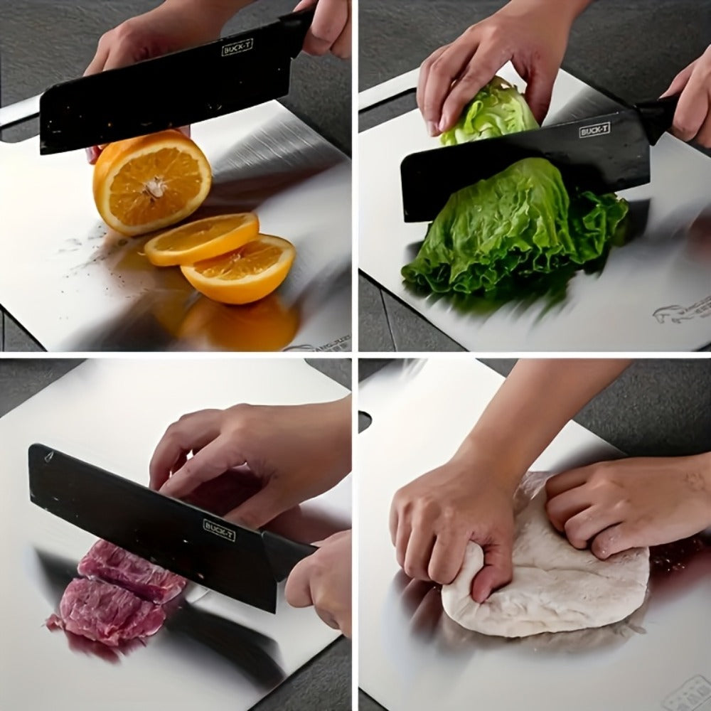 Stainless Steel Cutting Board Set of 3 – Durable BPA-Free Kitchen Cutting Boards, Rust-Resistant & Easy to Clean, Space-Saving Nested Design for Meat, Vegetables & Food Prep