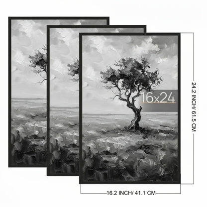 16x24 Picture Frame Set of 3, Poster Frames 16 x 24 Inch with Scratch-Proof Cover, Slide-In Assembly, Horizontal & Vertical Wall Mount Display - Black, Gold, Natural