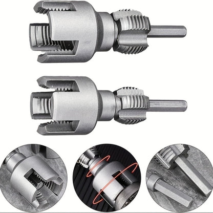Pipe Thread Cutting Tool – High-Speed Steel Electric Drill Compatible PVC & Steel Pipe Threader, Inside & Outside Threading for 1/2" & 3/4" Pipes, Professional Plumbing & DIY Kit