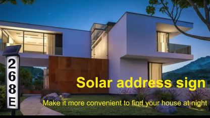 Solar House Number Light LED – DIY Address Sign with 38 LEDs, Switchable Warm & Cool White, IP44 Weatherproof, 270° Solar Panel, Auto On/Off for Home, Yard, Farm & Garden
