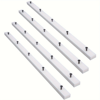 UHMW Miter Bar for Table Saw Crosscut Sled – 3/4" x 3/8" x 17" Predrilled T-Slot Track with 10 Screws for Jigs Fixtures & Miter Slots, Smooth Low-Friction Glide