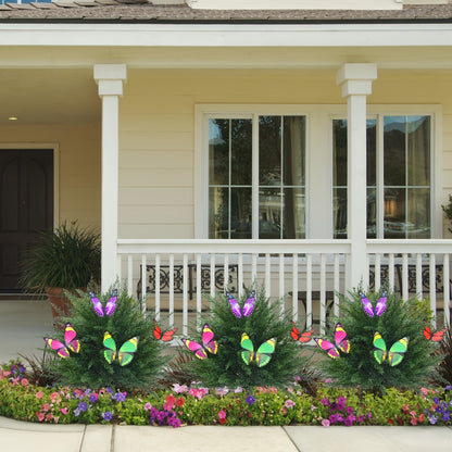 Artificial Topiary Ball Trees for Outdoor & Indoor Decor – UV Resistant Faux Lavender, Azalea & Pansy Shrubs with Ground Spike – Evergreen Fake Plants for Front Porch, Garden & Backyard (Single & 2 Pack)