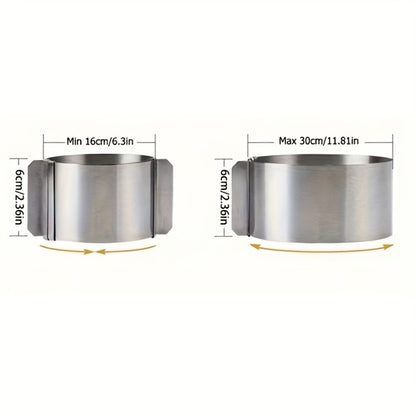 Adjustable Stainless Steel Cake Ring Mold 2-Pack, Retractable Round Mousse Cake Ring 6.3" to 11.8" Diameter, Heavy Duty Baking Ring for Mousse Cheesecake Layer Cake, Cake Decorating Tool