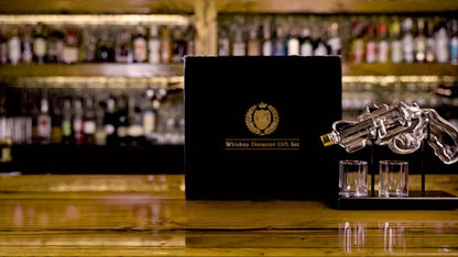 Pistol Whiskey Decanter Set with 2 Shot Glasses – Cool Liquor Dispenser Gift for Him, Husband, Dad | Unique Birthday & Anniversary Bar Gift