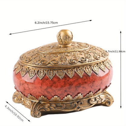 Jewelry Organizer Box with Lid - Necklace Earring Bracelet Ring Storage Case, Elegant Home Decor Gift