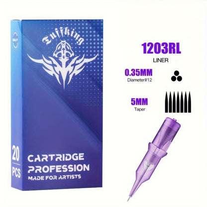 Disposable Tattoo Needles Mixed Size Sterilized RL RS M1 0.35mm – Safety Tattoo Needle Set for Tattoo Artists and Beginners, Body Art Supplies 30 40 100 Piece Bulk Pack