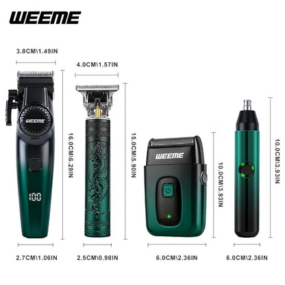 Men's Grooming Gift Box Set – Dragon & Phoenix Design, 2/4pcs Kit with Shaver, Hair Clipper, Nose Hair Remover & T9 Detail Trimmer for Shaving, Hair Cutting & Nose Hair Removal