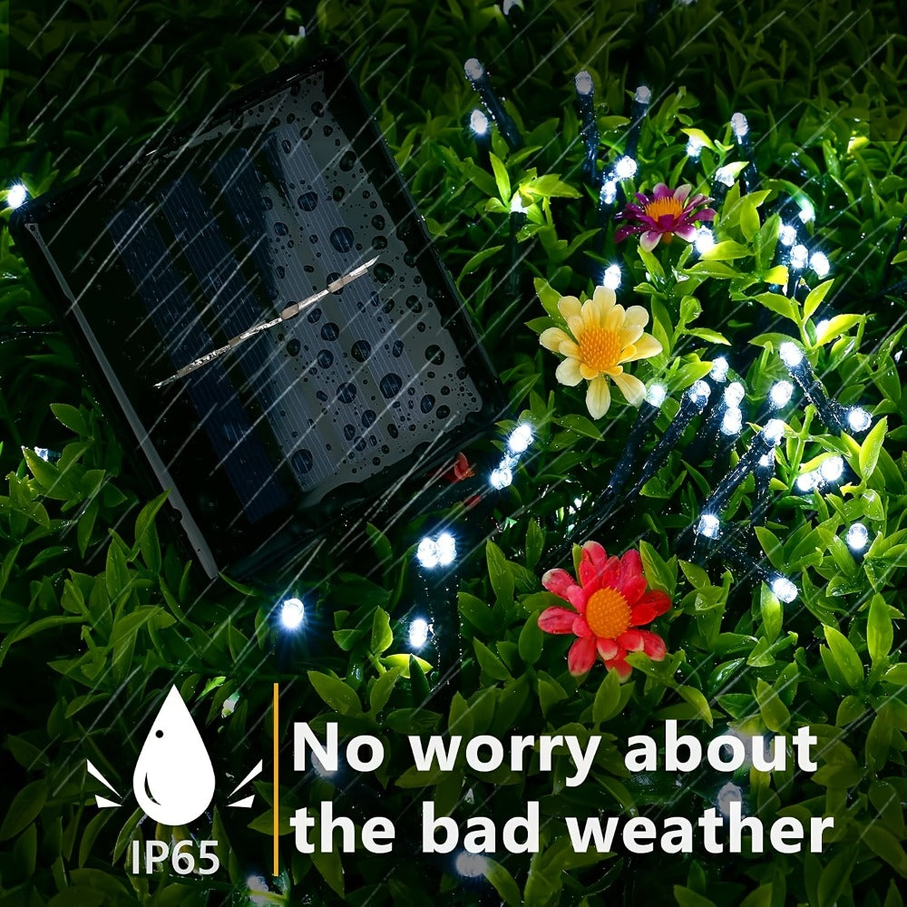 Solar LED Fairy String Lights IP65 Waterproof – 40FT or 80FT with 8 Lighting Modes for Independence Day, Christmas, Wedding, Garden & Yard – White, Warm White, Multi Color, Purple, Orange & Blue