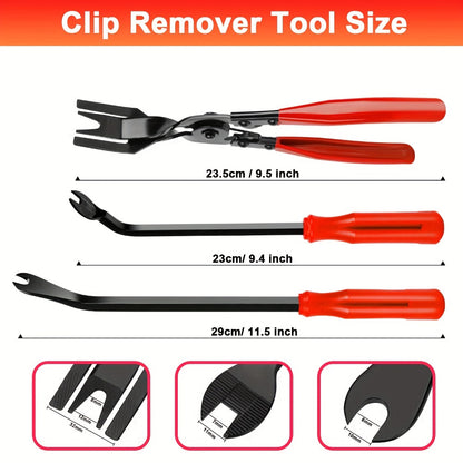 Automotive Trim Removal Tool Kit 17pcs - Hook Paddle Pry Set with Fastener Clamps Rivet Pullers Magnetic Picker Gasket Scraper Scratch-Free Car Maintenance Tools