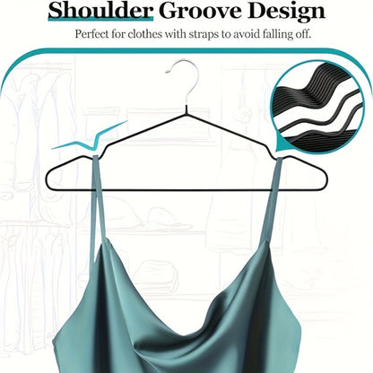 High Manganese Steel Non-Slip Clothes Hangers Thickened Heavy Duty Coat Suit Hangers Space Saving Closet Organizer