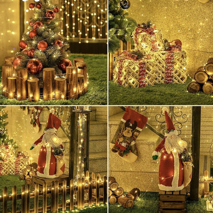 Solar Fairy String Lights Outdoor – 110 LED Copper Wire Solar Twinkle Lights with 8 Modes & Touch Control for Christmas Tree, Garden, Patio, Wedding & Party – 2, 4 or 8 Pack