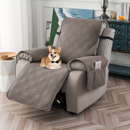 Recliner Chair Cover Waterproof Non-Slip Sofa Slipcover with Pocket Pet Scratch Resistant Washable Furniture Protector for Living Room Multiple Colors