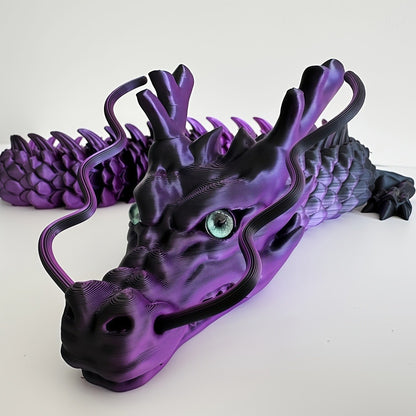 3D Printed Dragon 35.4 Inch with Flexible Joints – Articulated Poseable Dragon Figurine for Car Dashboard, Home Decor & Desk Display, Perfect for Christmas, Halloween & Birthday Gifts