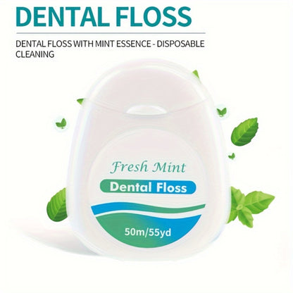 Dental Floss Picks 6pcs Mint Flavor - Plaque Remover Interdental Cleaner Oral Care Floss Sticks Fine Thread Teeth Cleaning Tool Intertooth Flossers