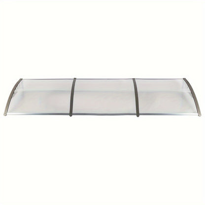 Door Window Awning Canopy 120x38 Inch Polycarbonate Rain Sun UV Snow Shield with Aluminum Bracket Easy Install Outdoor Porch Patio Entrance Shelter