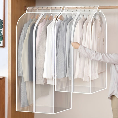 Clear Hanging Garment Bag PVC Zipper Dustproof Closet Organizer for Coats Suits Dresses - Transparent Wardrobe Protector Storage Cover Multiple Sizes