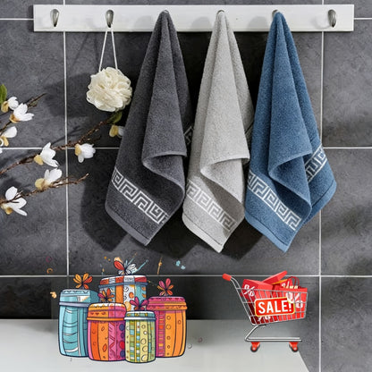 Bath Towel Set of 3 Microfiber Quick Dry 400 GSM Soft Absorbent Bathroom Towels Coastal Pattern Spa Gym Home — Luxury 3-Pack for Adults