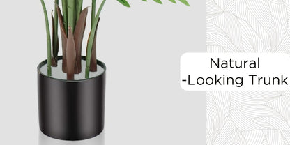 Artificial Palm Tree Fake Indoor Plant – 4/5/6FT Faux Tropical Areca Palm with Realistic Leaves, Planter Options, for Living Room Bedroom Office Patio Home Decor
