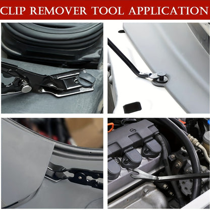 Automotive Trim Removal Tool Kit 17pcs - Hook Paddle Pry Set with Fastener Clamps Rivet Pullers Magnetic Picker Gasket Scraper Scratch-Free Car Maintenance Tools