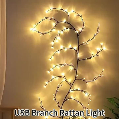 96 LED Fairy Lights USB Powered - 6ft Bendable Willow Branch String Lights with 8 Modes & Remote Control for Indoor Home Decor, Wedding, Christmas, Holiday Party