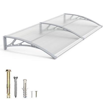Window Awning Door Canopy Polycarbonate Overhang – UPF 50+ UV & Rain Protection, Leak-Proof Hollow Sheet, Weather-Resistant Outdoor Patio Awning for Doorways, Windows, Storefronts – Multiple Sizes & Colors