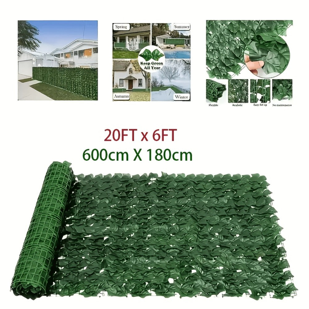 Artificial Ivy Privacy Fence Screen – UV-Resistant Faux Ivy Hedge Panel for Outdoor Patio, Garden, Balcony & Fence Cover | Realistic Greenery Wall Decor | Multiple Sizes Available