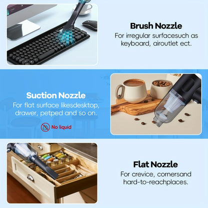 Cyclone Handheld Vacuum Cleaner Cordless Rechargeable with Strong Suction - Lightweight Portable for Home, Office, Car & Pet Hair, Allergy-Friendly Quick Cleanup Dust Buster, Easy to Use & Carry