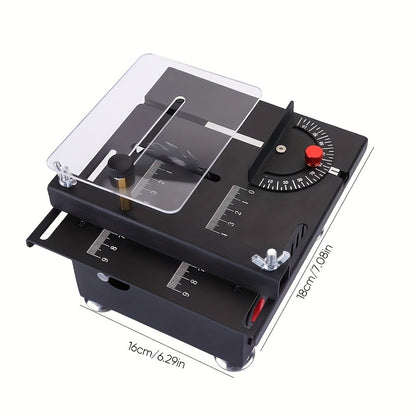 Mini Table Saw Multi-Function Portable DIY Machine, Sanding Engraving Drilling All-in-One Woodworking Tool, 7-Speed Adjustment, Precision Handmade Crafts, Great Gift for Dad, Husband & Men